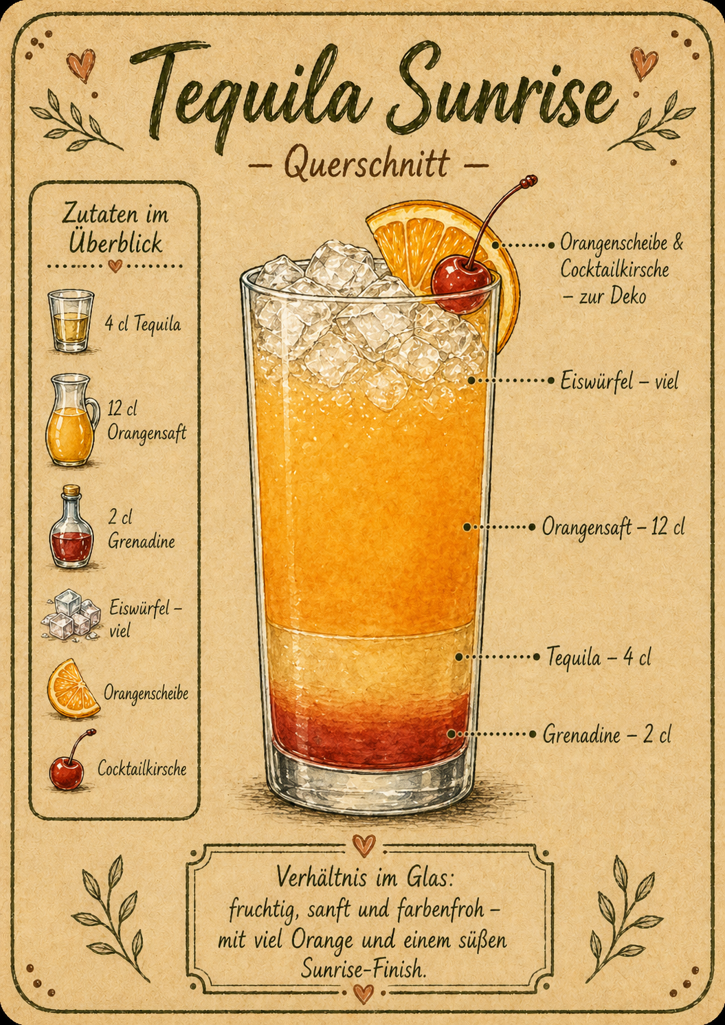 Tequila Sunrise Querschnitt